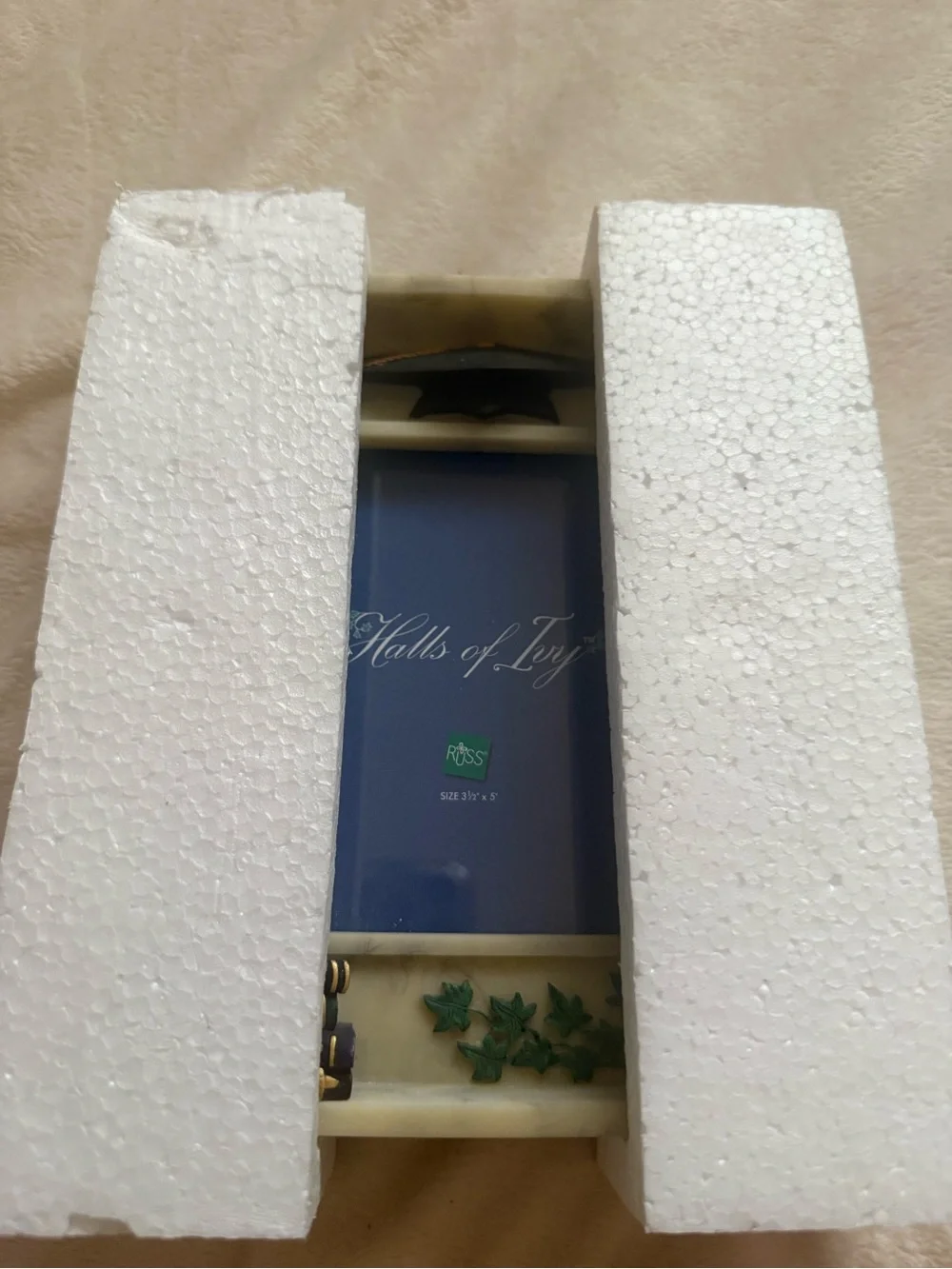 Vintage Russ Berrie Halls of Ivy Handpainted Graduation Shadowbox Frame 3.5x5